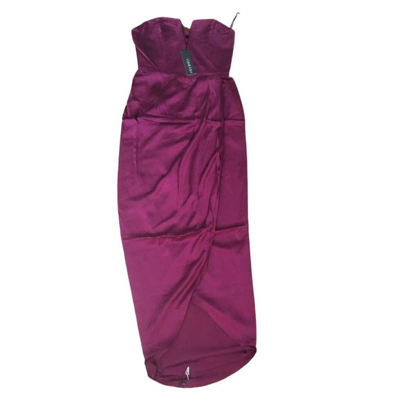 YUMI Kim Bombshell Silk Strapless Maxi Dress in Burgundy Size XS Wedding Season - Picture 9 of 13